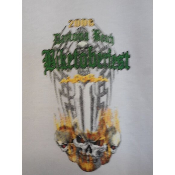 White Skulls Double sided 2006 Daytona Beach Biketoberfest Graphic T-Shirt Sz S - Picture 3 of 3